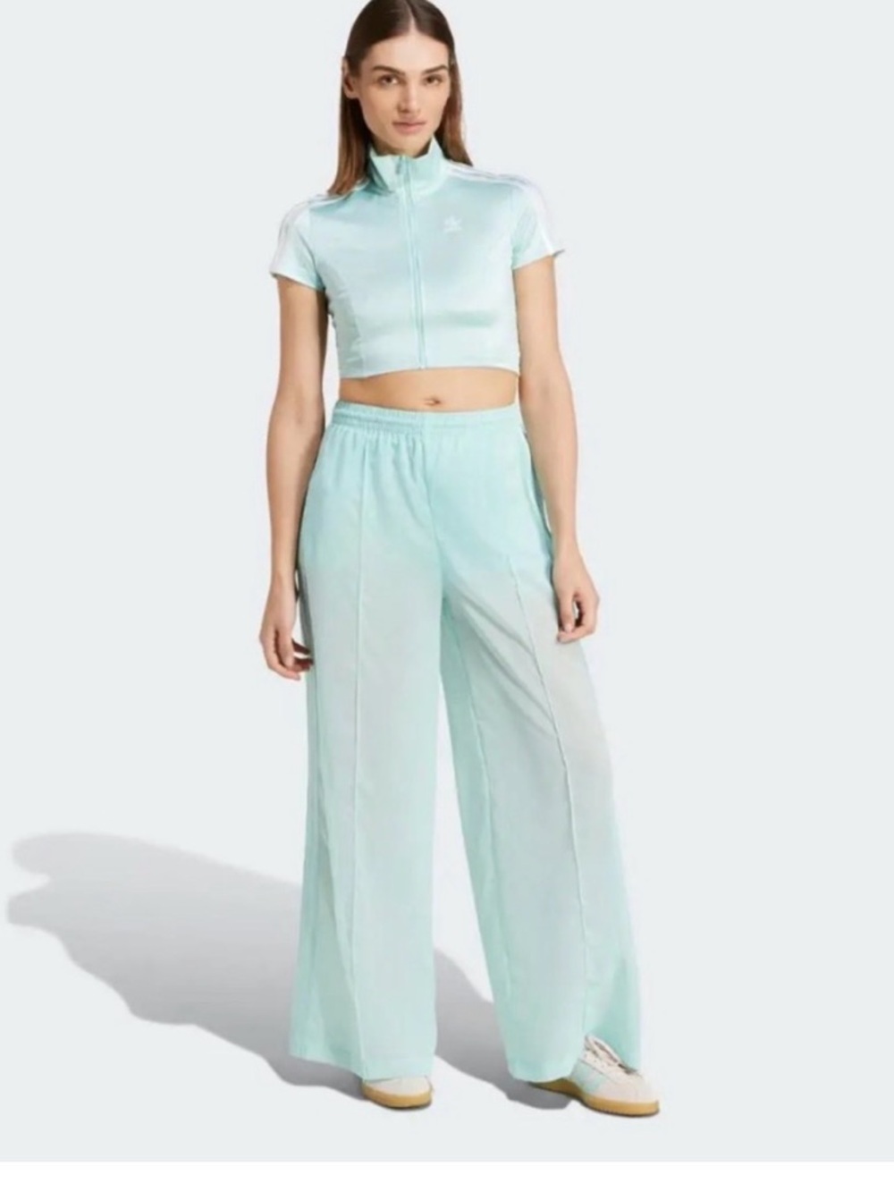 adidas Light Mint Wide-Leg Track Pants for Women